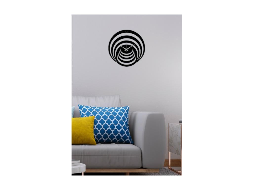 Reloj de Pared Geométrico 34, Negro, 42x0,15x42 cm, Pratcas