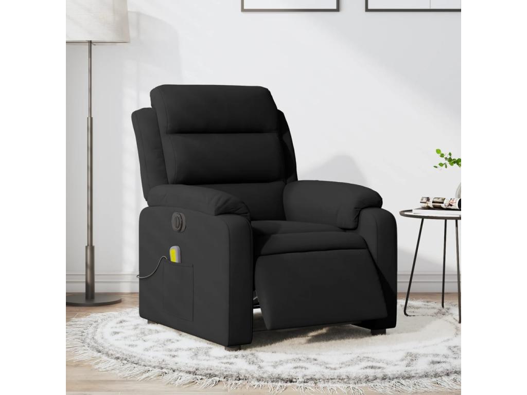 Sillón reclinable de masaje eléctrico terciopelo negro