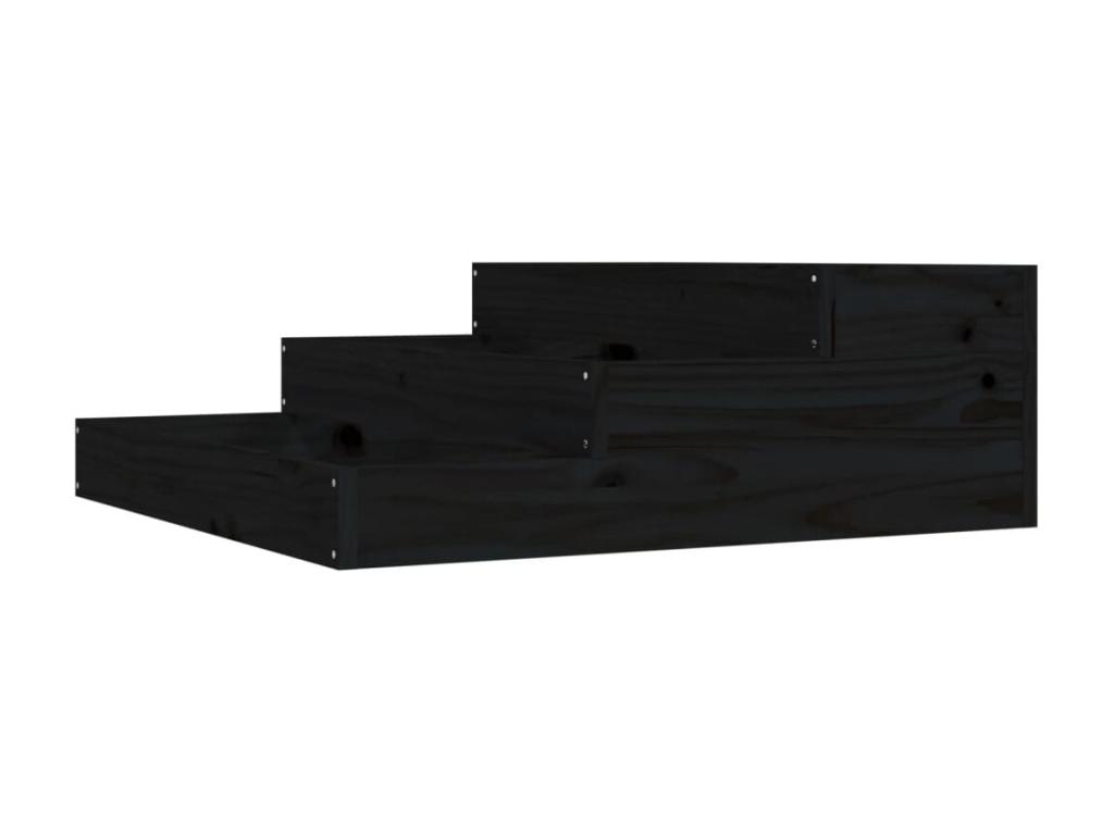 Decoratodo Negro 78x78x27 cm Madera maciza de pino