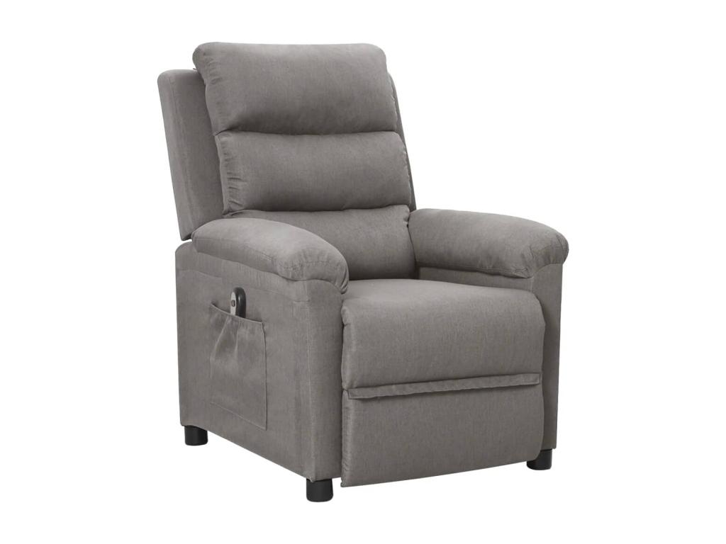 Sillón reclinable eléctrico tela gris claro