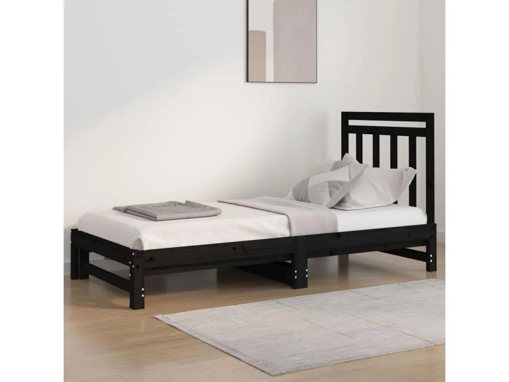 Sofá cama extraíble Decoesp maciza de Decoesp negro 2x(90x200) cm 00636LKMK