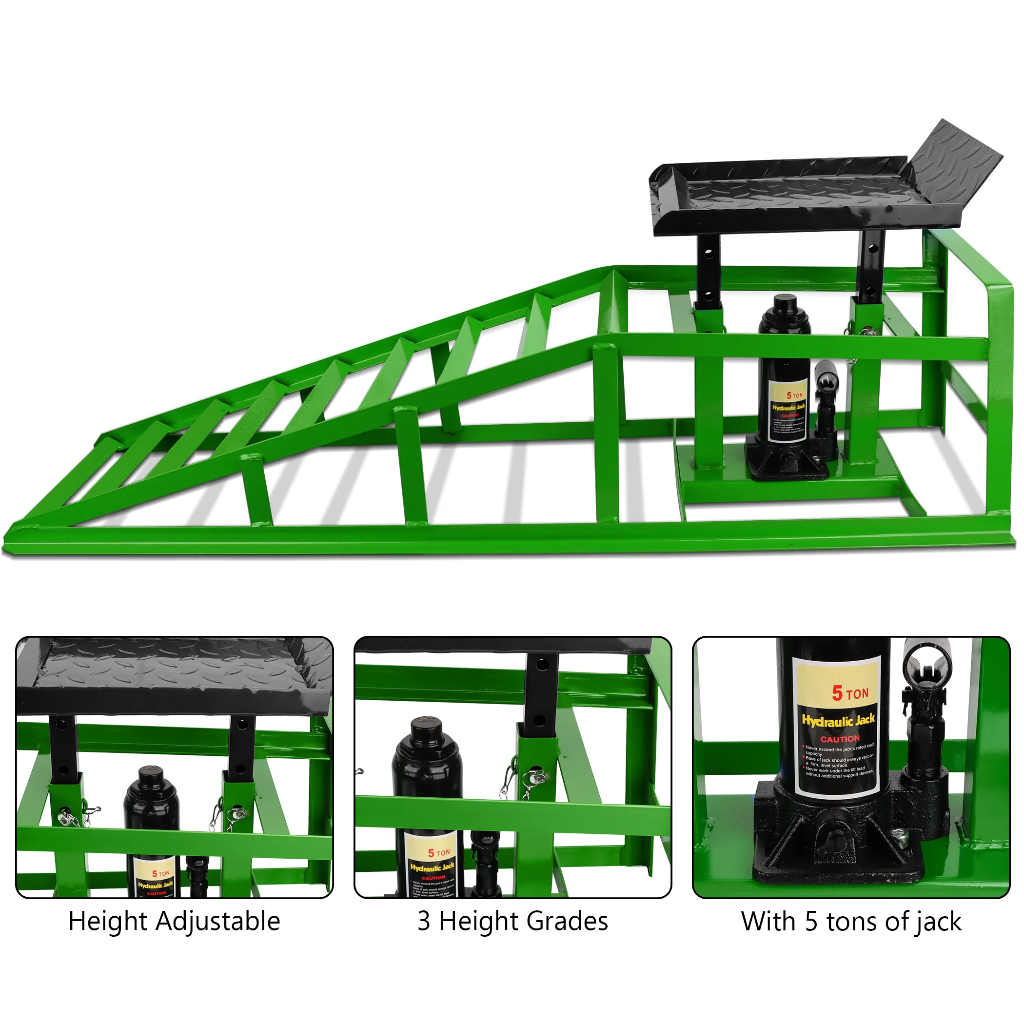 Lafati 2-Pack Hydraulic Car Ramps: Heavy-Duty Vehicle Ramps with 5T / 10000lbs Jack Load Capacity, Portable Design for Effortless Oil Changes and Car Lifts - Image 24