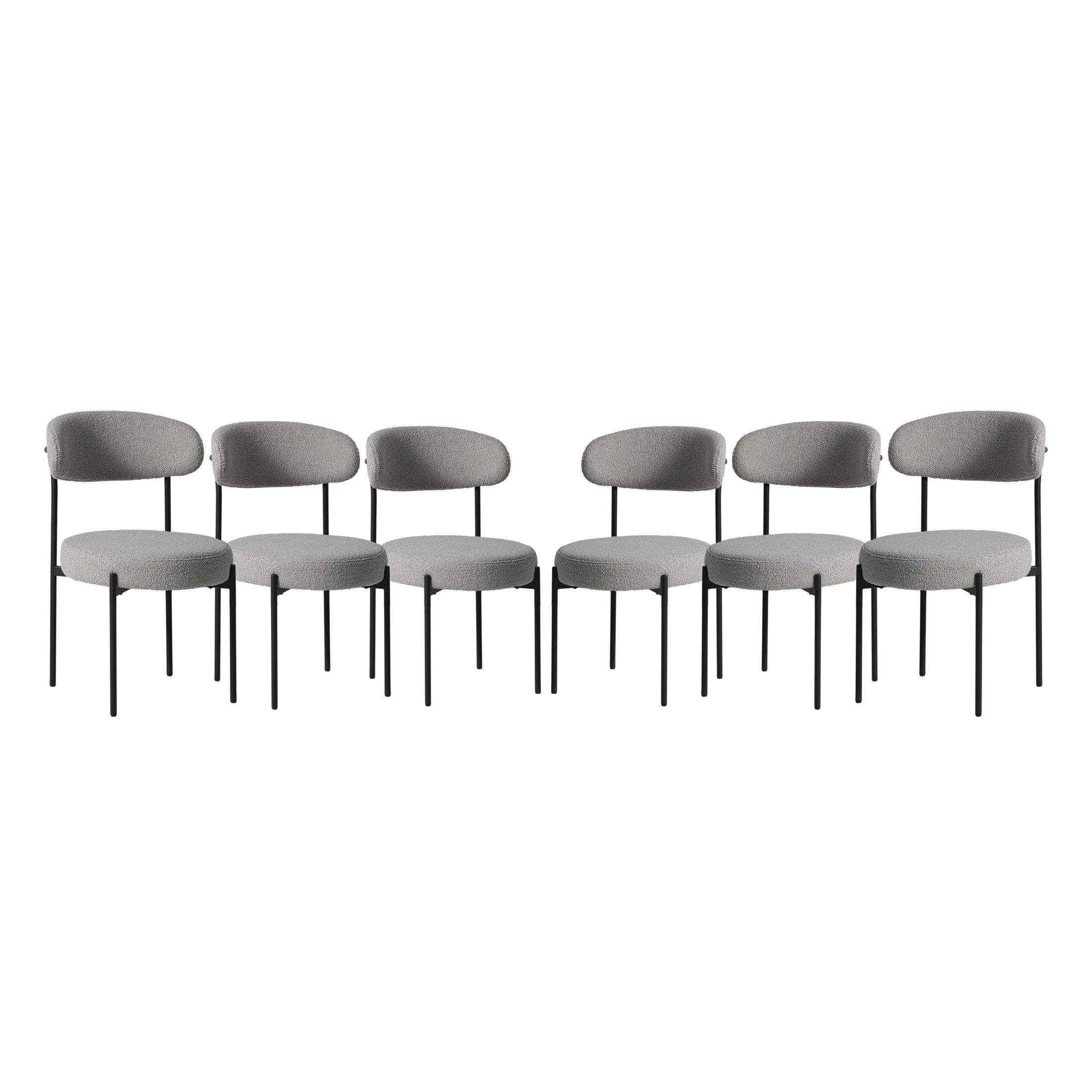 WestinTrends Alexandria Mid-Century Modern Upholstered Sherpa Round Dining Chairs (Set of 4), Sunset Gold - Image 17