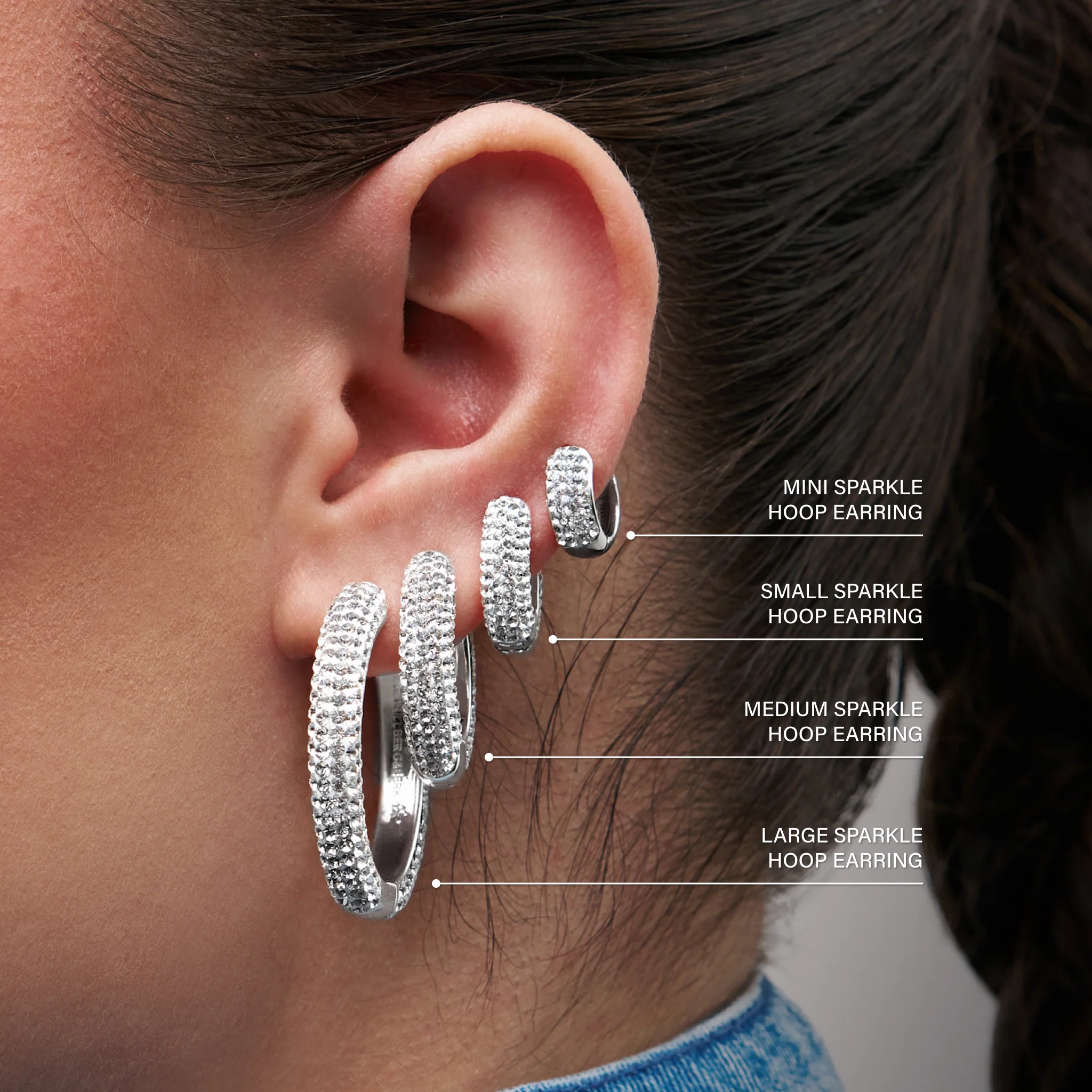 Large Sparkle Hoop Earrings