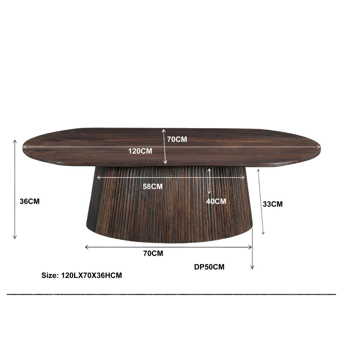 Livingfurn - Salontafel - Salvator Walnut Oval 120