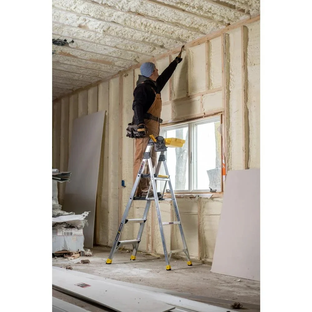 Gorilla Ladders Aluminum Dual Platform Ladder With Project Bucket, 5.5 Ft, 300 Lb Capacity - Image 3 Gorilla Ladders Aluminum Dual Platform Ladder With Project Bucket, 5.5 Ft, 300 Lb Capacity - Image 3