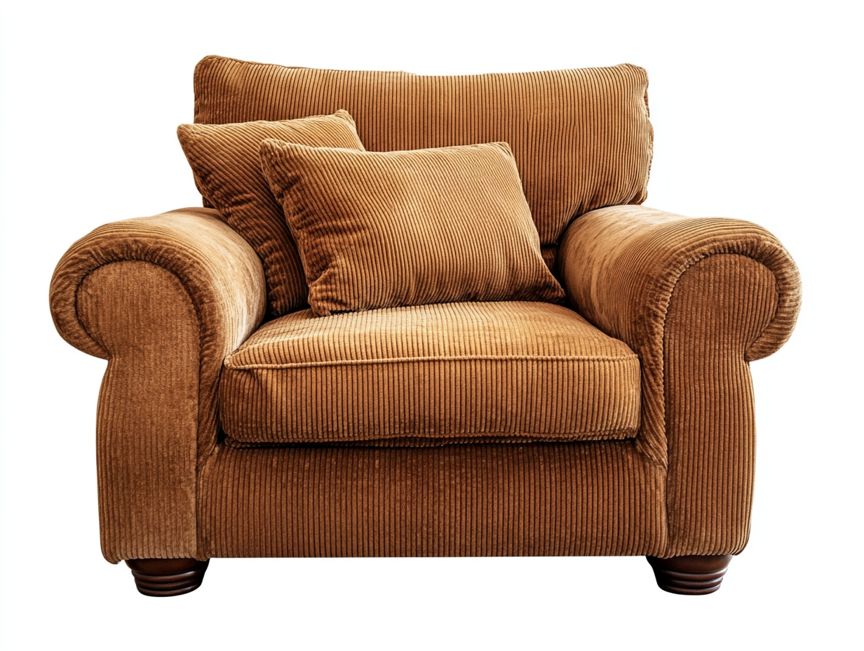 Sillón relax marrón tela de pana sala de estar acogedora 115x95x90 cm