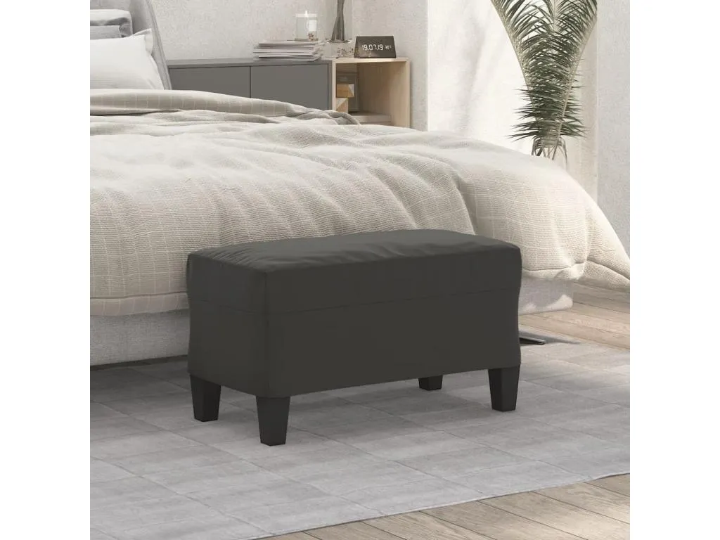 Banco de microfibra gris oscuro 70x35x41 cm acabado moderno ibp2352309