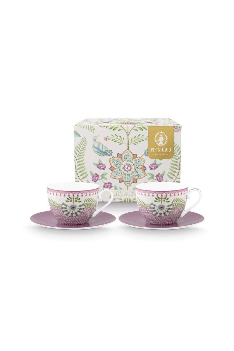 Set/2 Cups and Saucers Lily&Lotus
