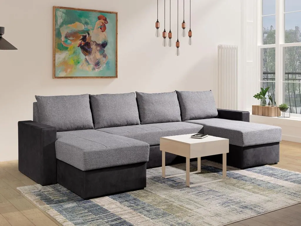Sofá rinconero Sancaldeco 143 Gris Función de descanso Caja de ropa de cama 300x156cm 12080XYVM