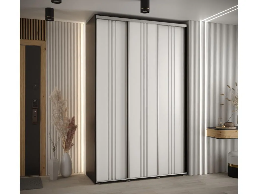 ARMARIO Hogarve 6 DE PUERTAS CORREDERAS 235.2/160/60 3 puertas (Negro/Blanco/Plata) lbnp66624
