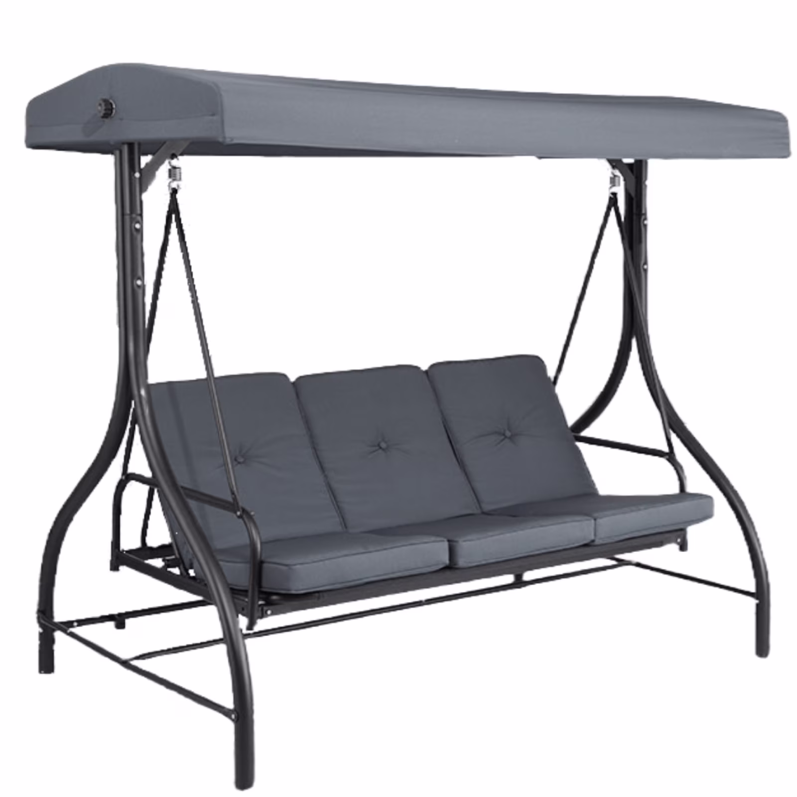 Arlopu 3 Person Porch Swing Outdoor Converting Canopy Swing Glider with Canopy