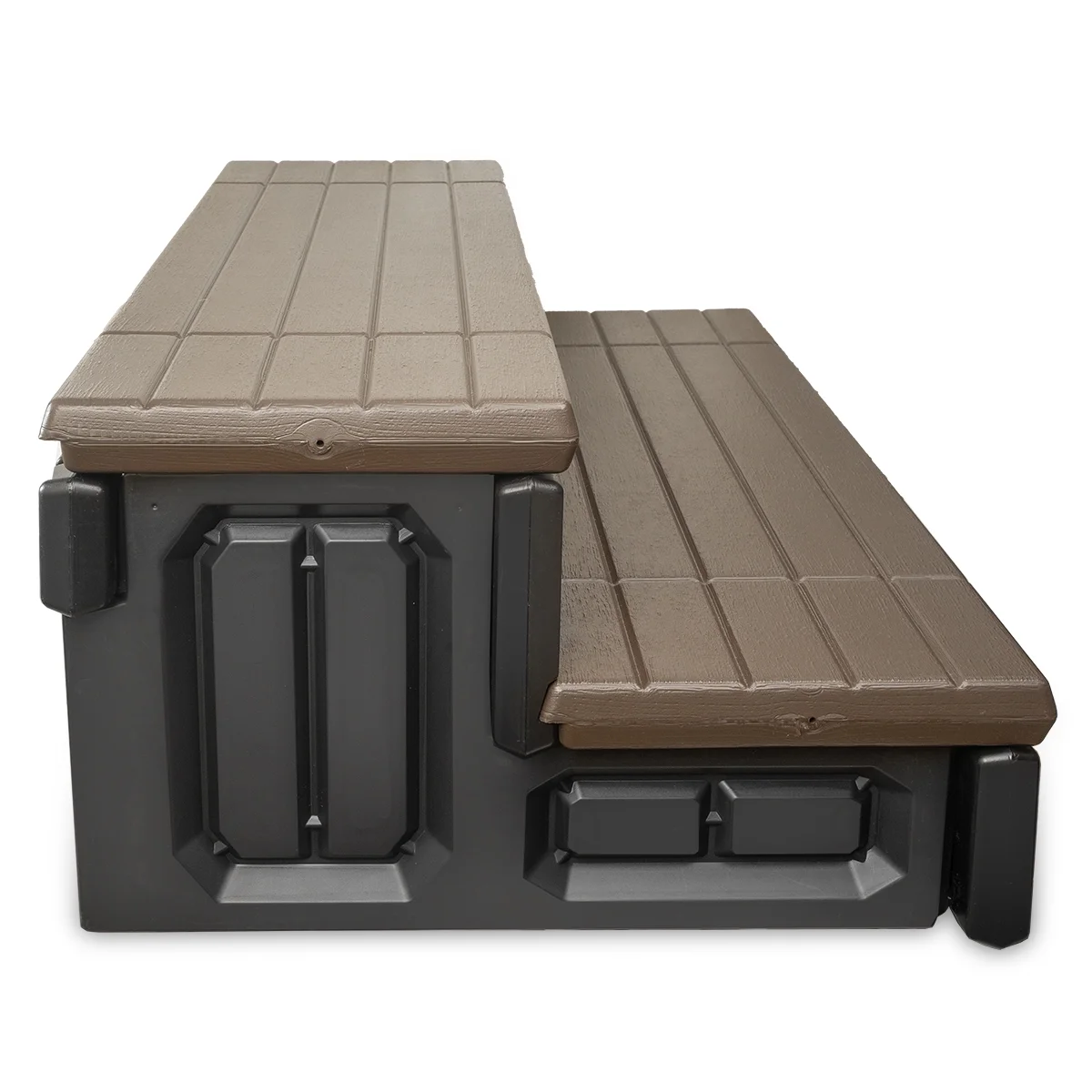 XtremepowerUS Hot Tub Steps With Storage, Spa Step, 36" Length, Camper/Deck Steps, Anti-Slip Brown - Image 8