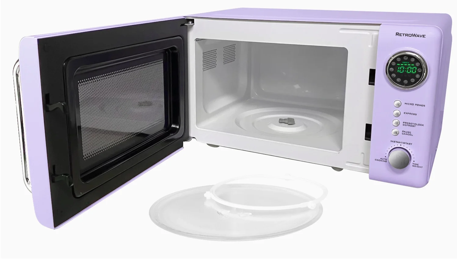 Nostalgia Retro Compact Countertop Microwave Oven - 0.7 Cu. Ft. - 700-Watts with LED Digital Display - Child Lock - Easy Clean Interior - Orange - Image 25