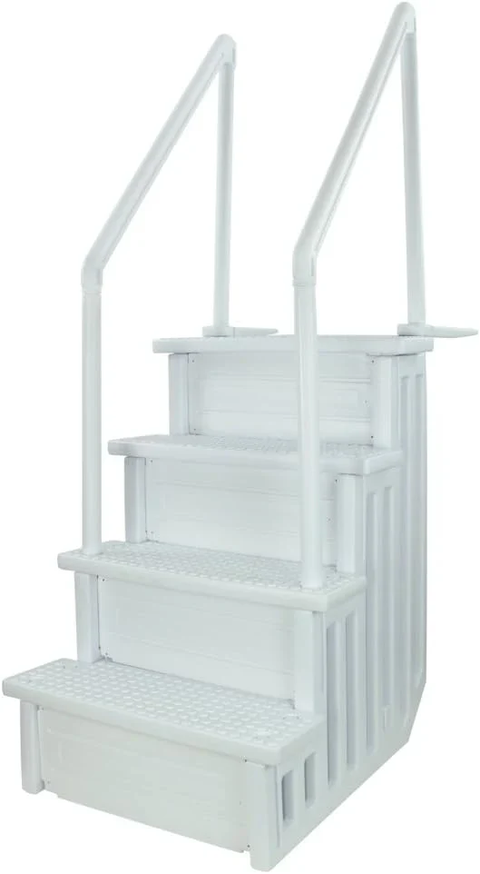 Select Anti-Slip in-Pool Steps | Gray | for Above Ground Swimming Pools | Can Mount to Decks 48" to 54" H | Safety Stairs Capacity Up to 300 lbs