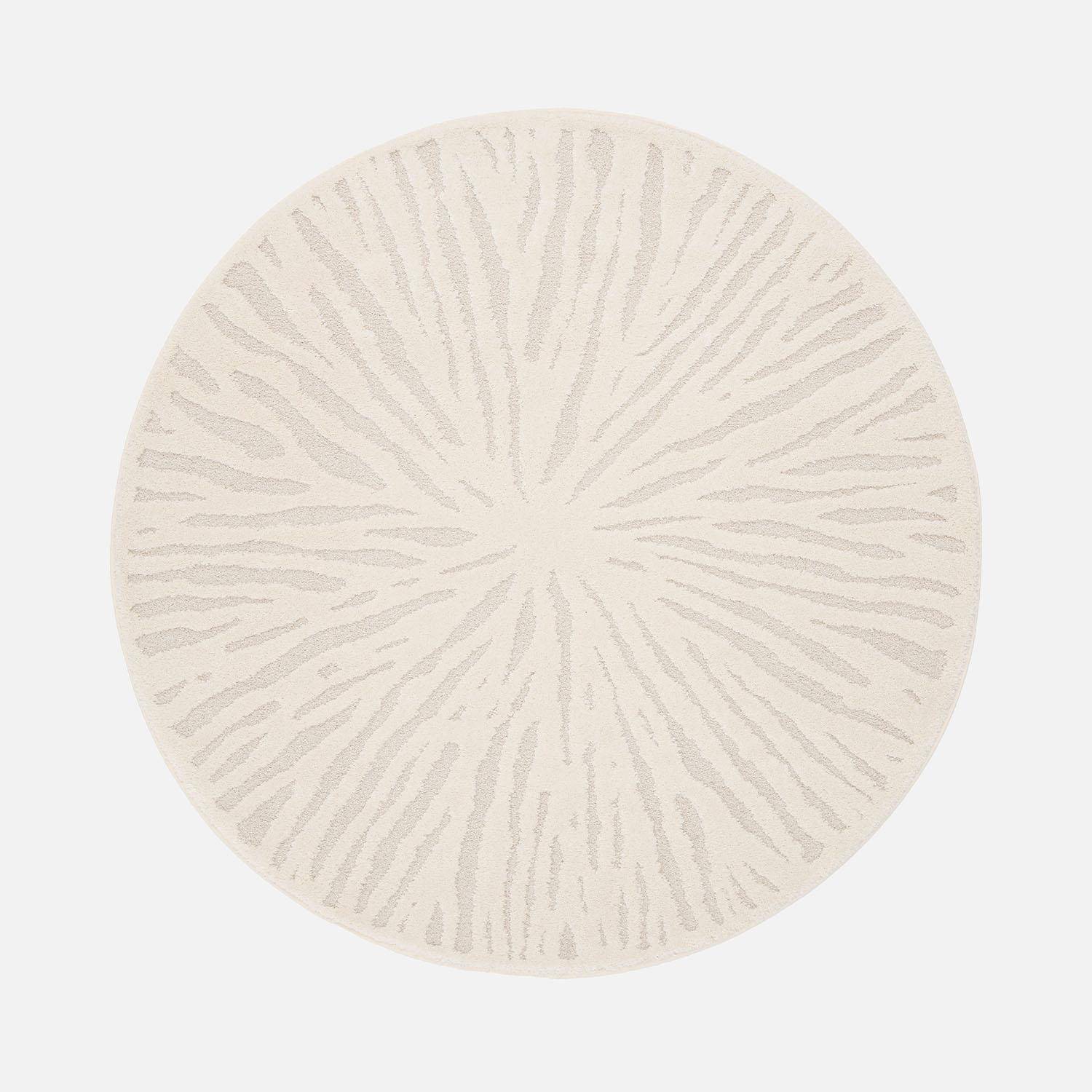 Helen - Alfombra interior shaggy redonda beige, 160cm