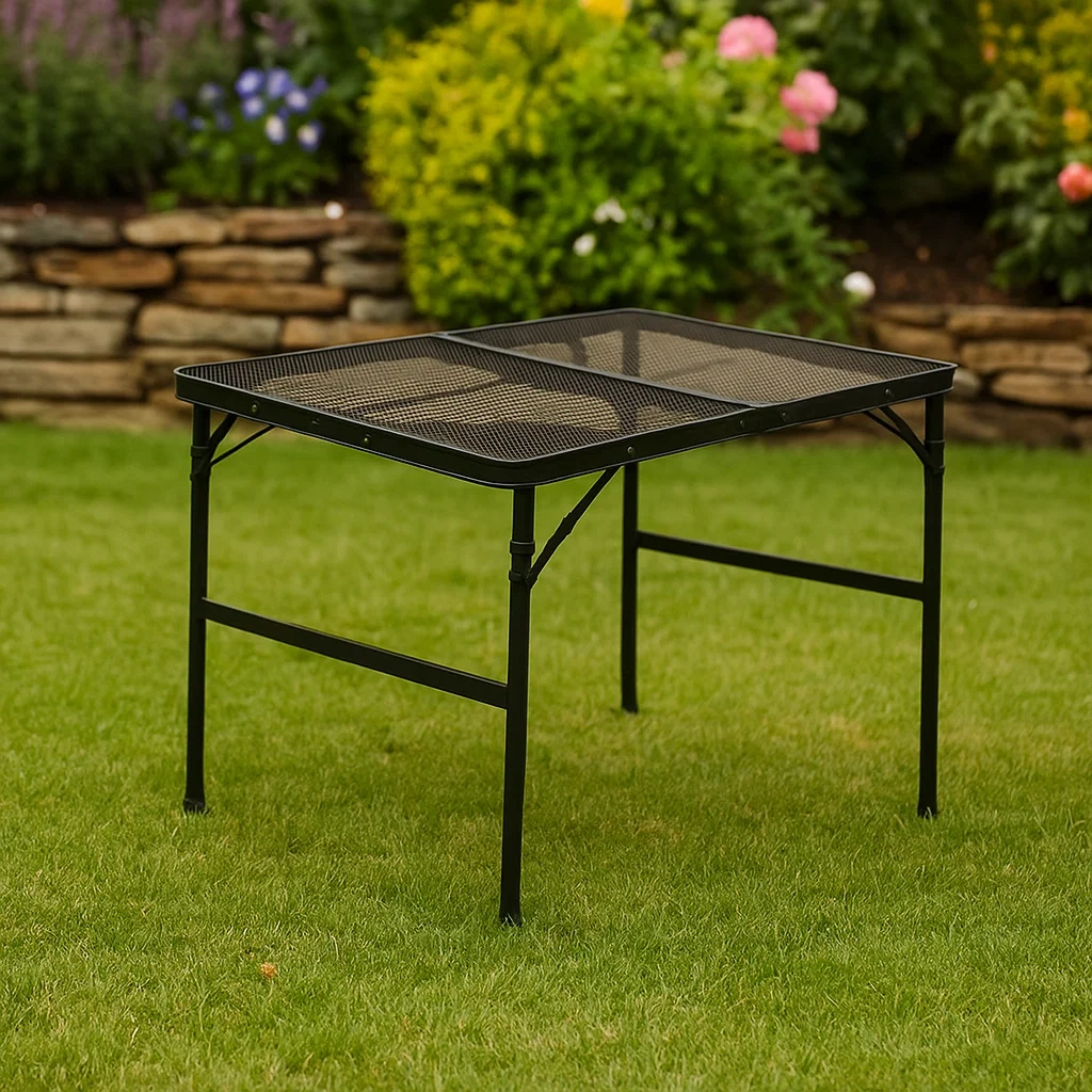Mesa de picnic,negra,aluminio,91x60x65 cm