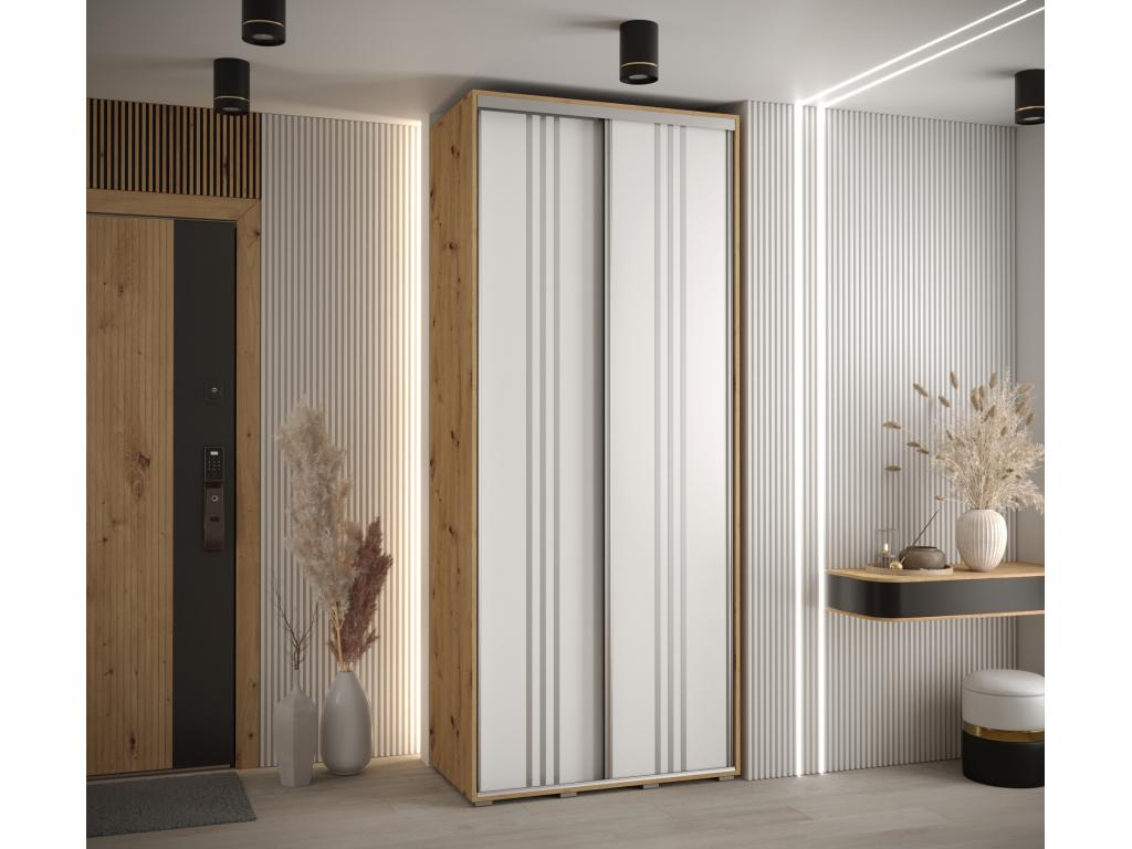 ARMARIO Habitarluz 6 DE PUERTAS CORREDERAS 235.2/100/45 2 puertas (Artisan/Blanco/Plata) TTZI47263