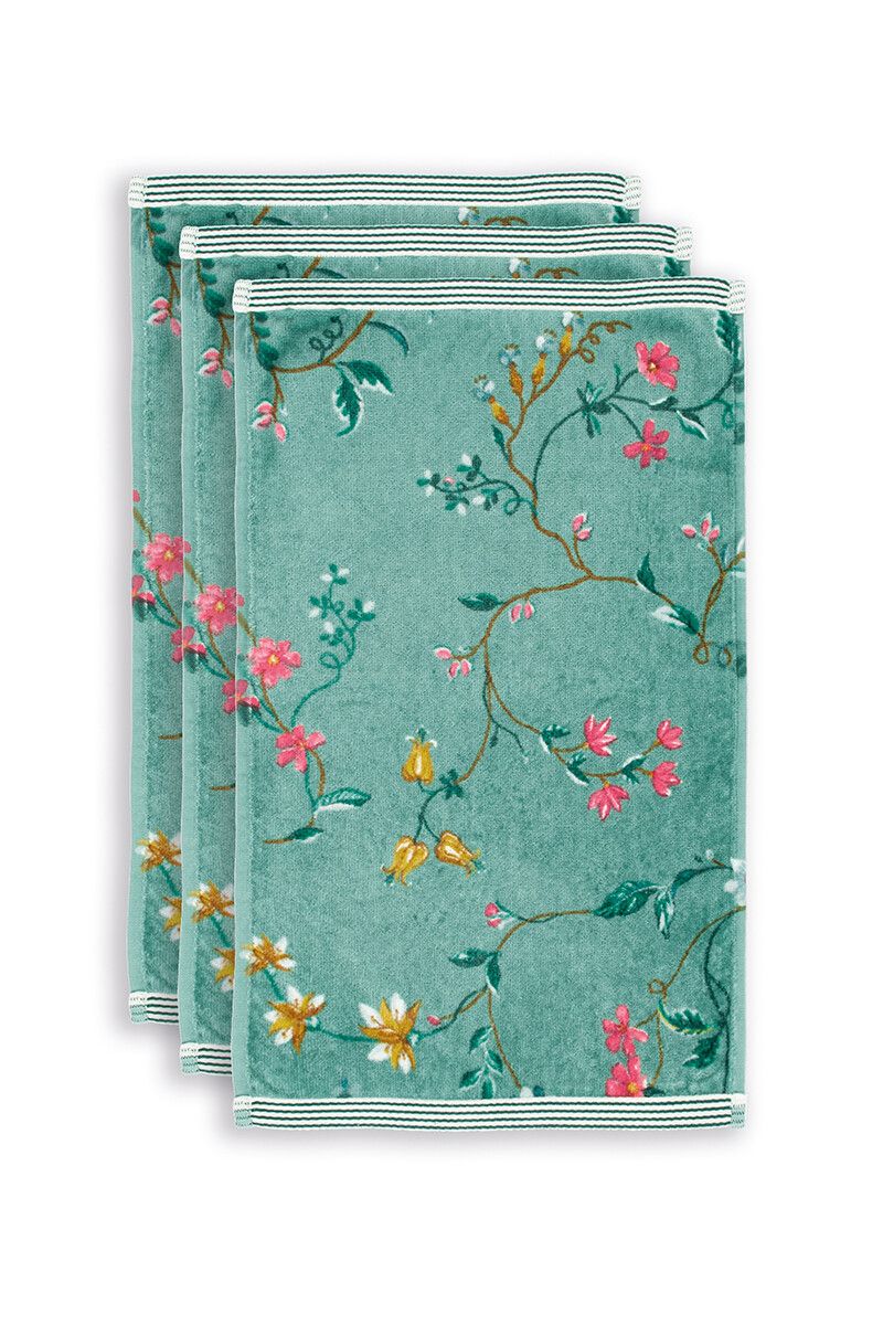 Guesttowel Set/3 Les Fleurs Green 30x50 cm