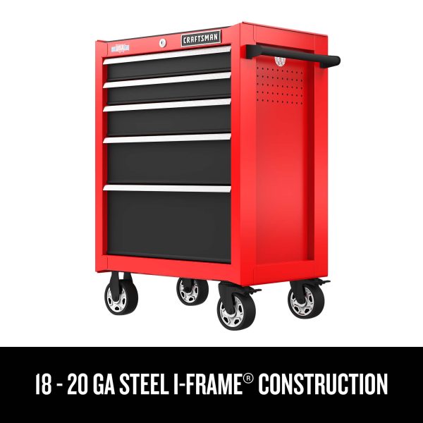2025 2000 Series 26-in W x 36.5-in H 5-Drawer Steel Rolling Tool Cabinet (Red)