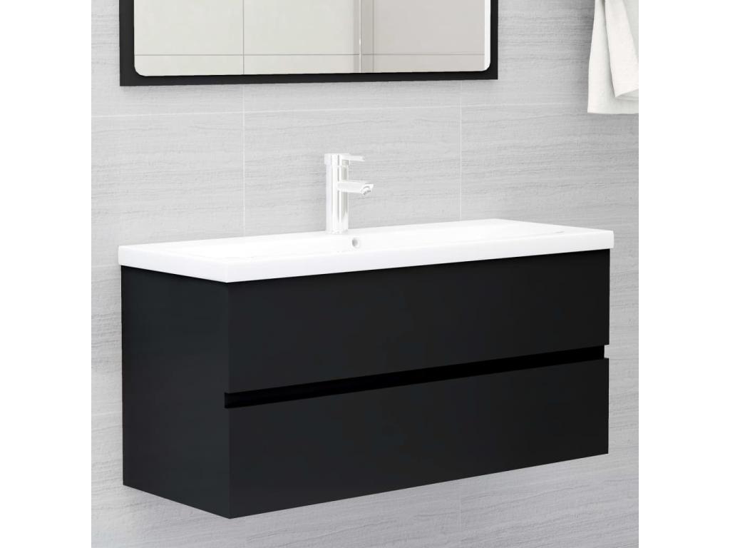 Estante de lavabo de pared de acero y madera maciza de roble