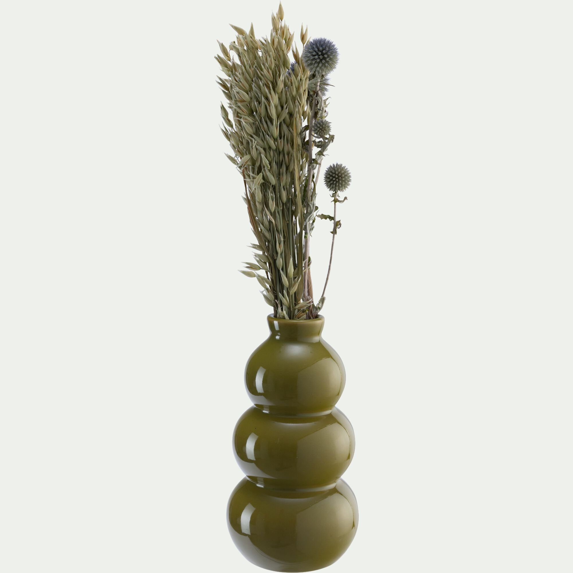 POTOSI - Vase contemporain en faïence H20cm - vert