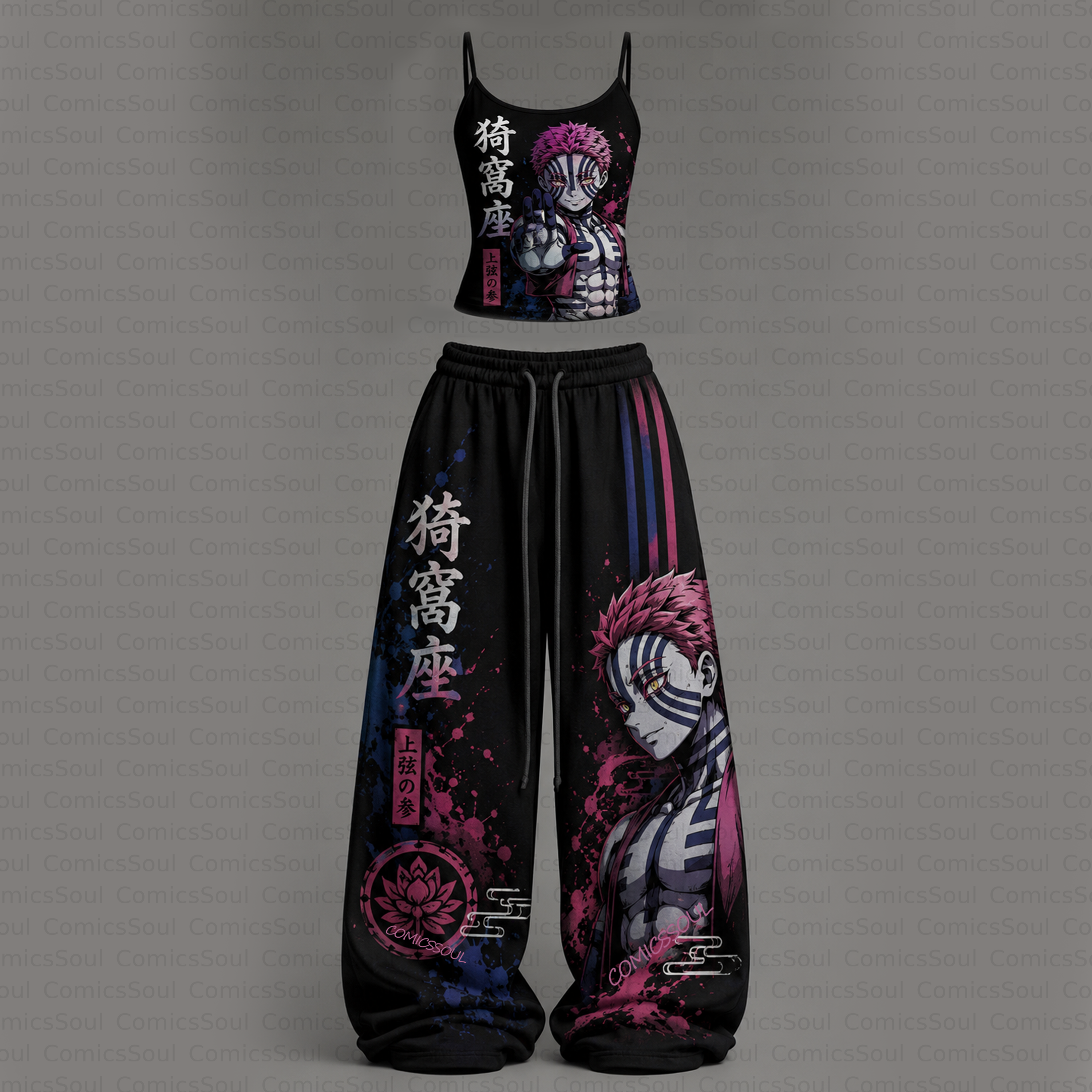 Demon Slayer Top & Elasticated Trousers Two-Piece Set