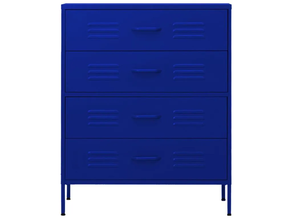 Armario de cajones de acero azul oscuro 80x35x101.5 cm 13413nify