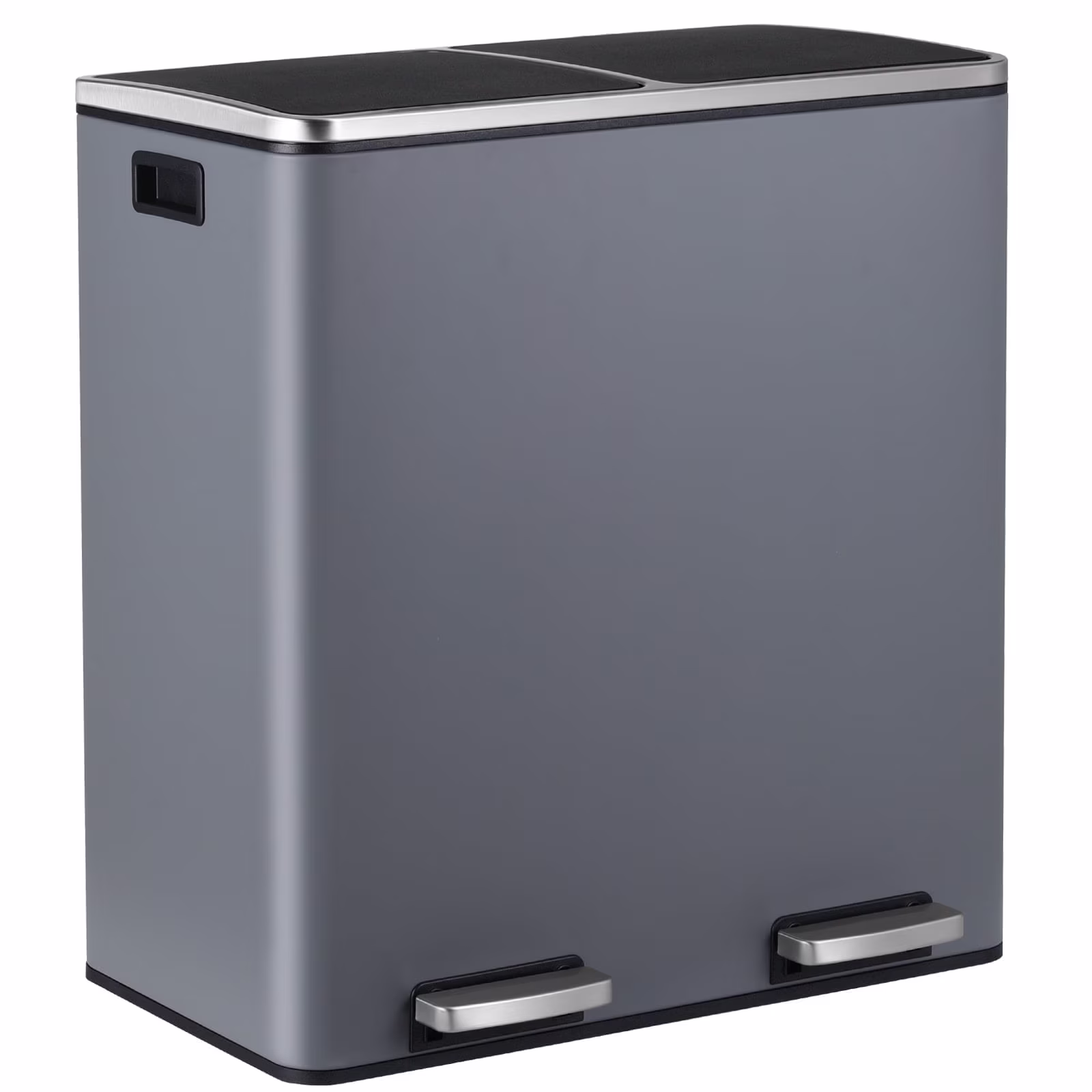 LAZY BUDDY Dual Garbage Can, Stainless Steel 16 Gallon Step Kitchen Trash Can with Soft-Close Lid, Double Compartment Garbage Recycling Bin - Image 7