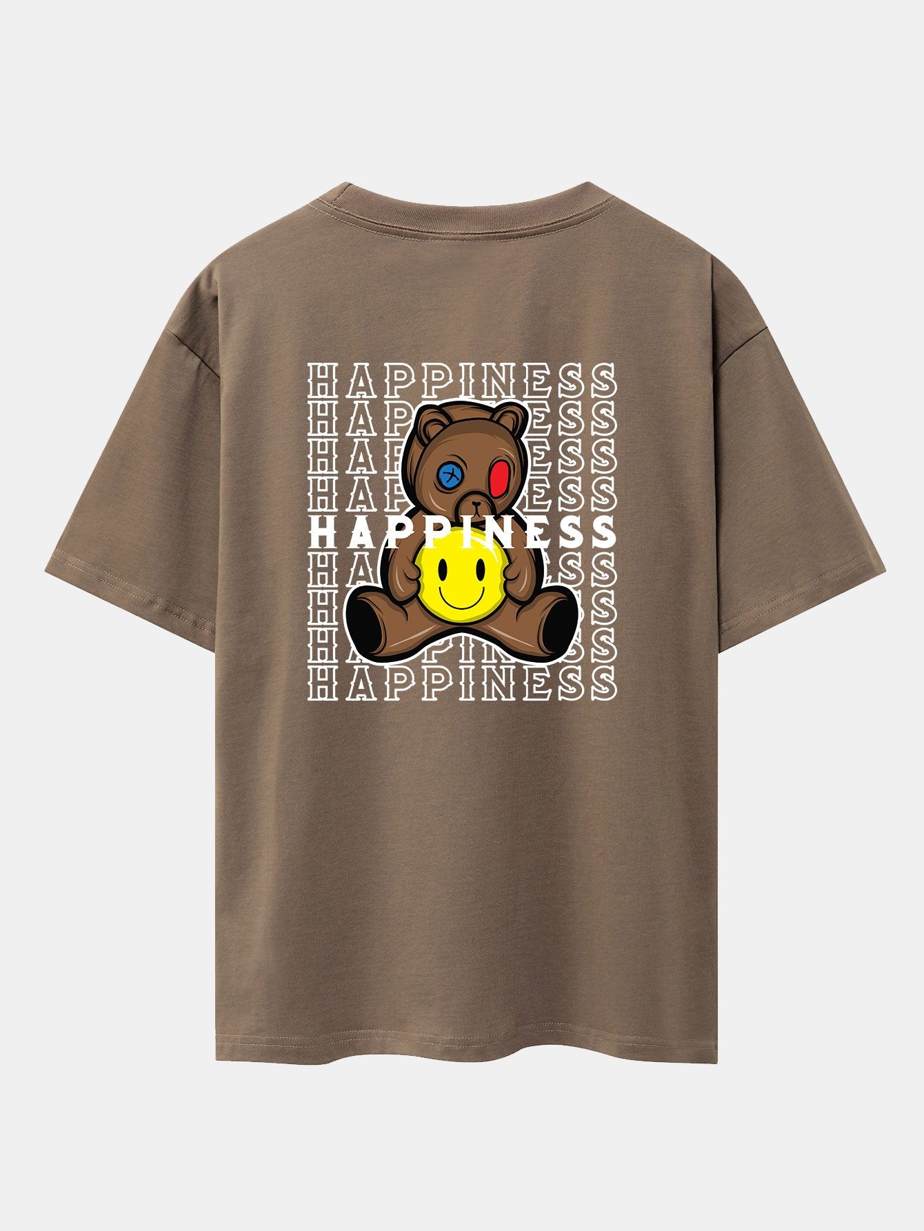 Smiley Bear Back Print Heavy Weight Oversize T-Shirt