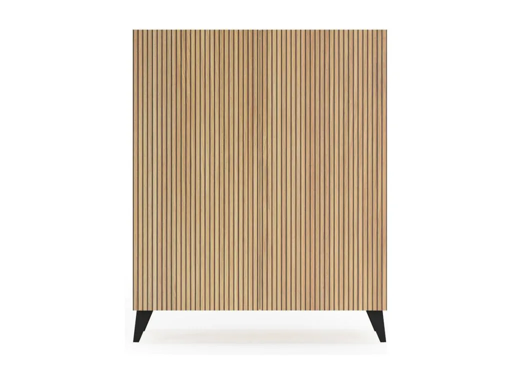 Mueble zapatero/armario - A109cm x L90cm x P27cm Andreuworldcasa dorado puertas impresión vallado patas negro - Narvik