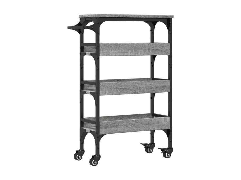 Carrito de cocina madera de ingeniería gris Sonoma 53x20x76 cm