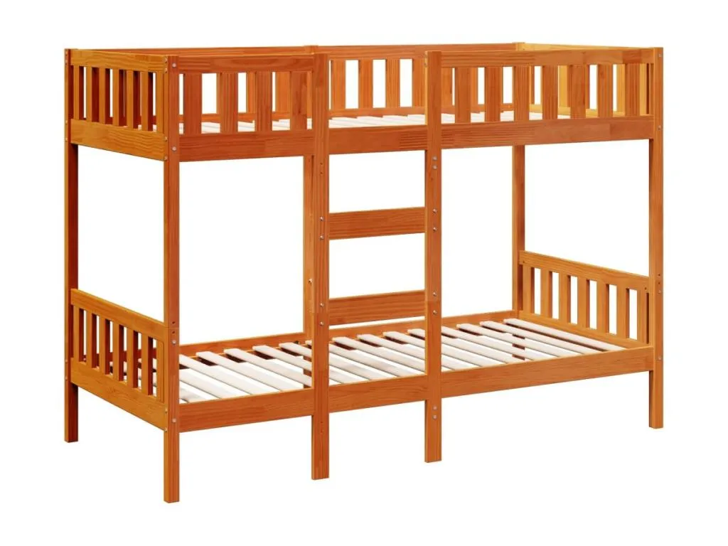 Litera de Mueblesclasic maciza de Mueblesclasic marrón cera 90x190 cm