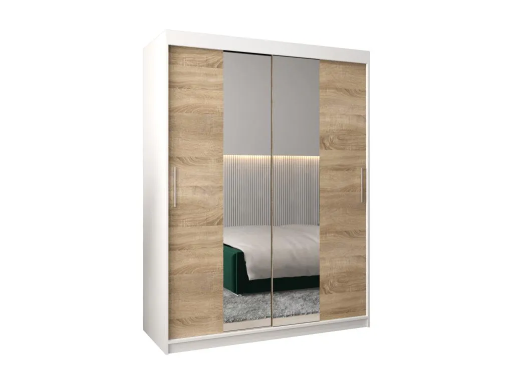 Armario Vivirsingular con dos puertas correderas dimensiones 200/150/62 cm en combinación blanco/Vivirsingular kmvl47748