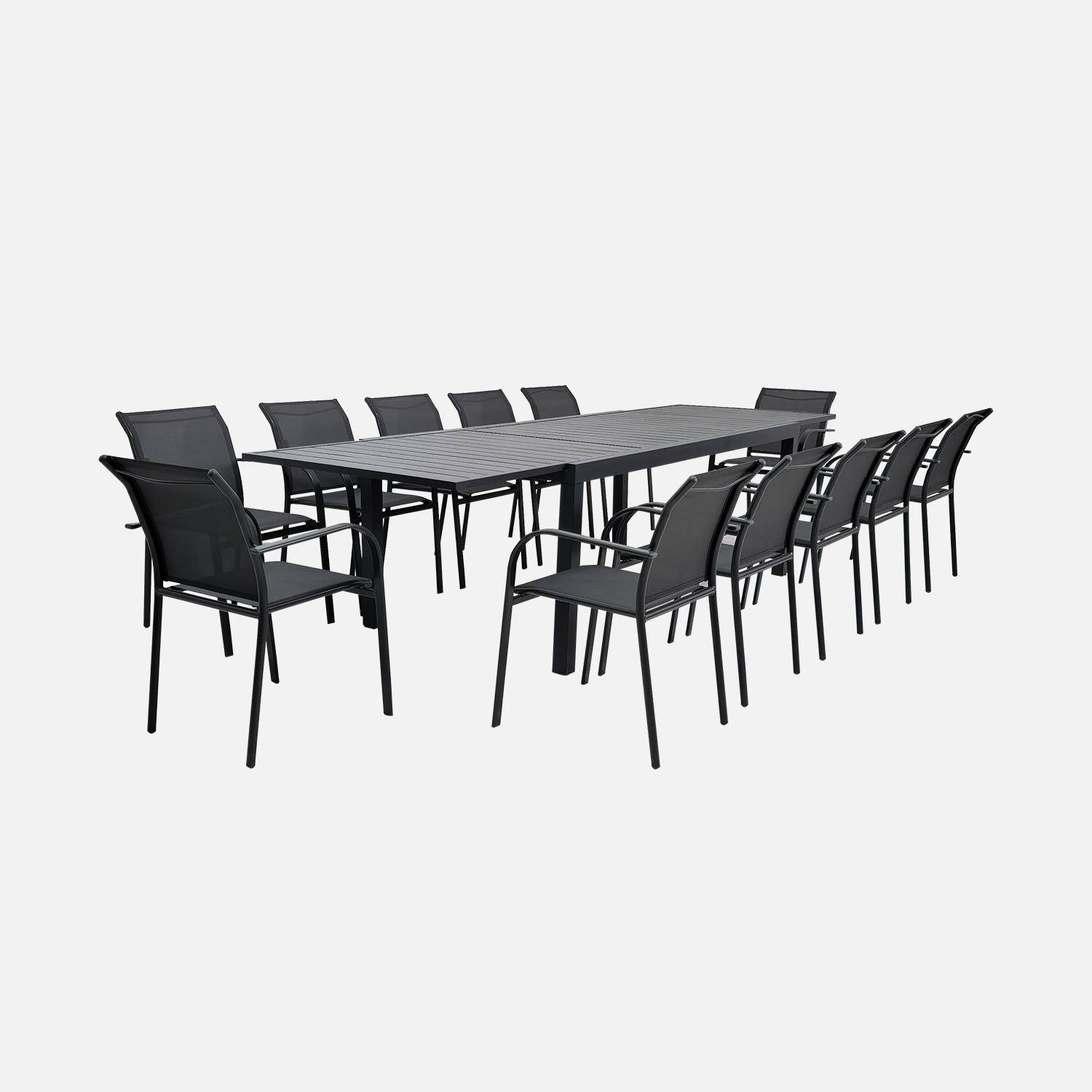 Elora - Conjunto mesa de jardín extensible de aluminio con 10 sillas