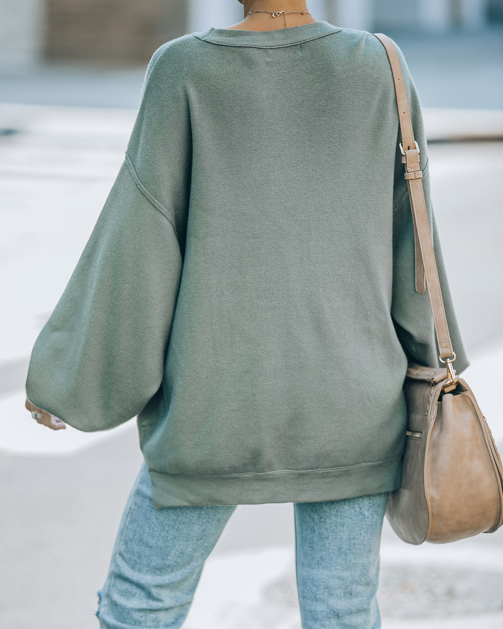 Running Errands Knit Oversized Pullover Sweater - Olive - SALE - Se7enfashion