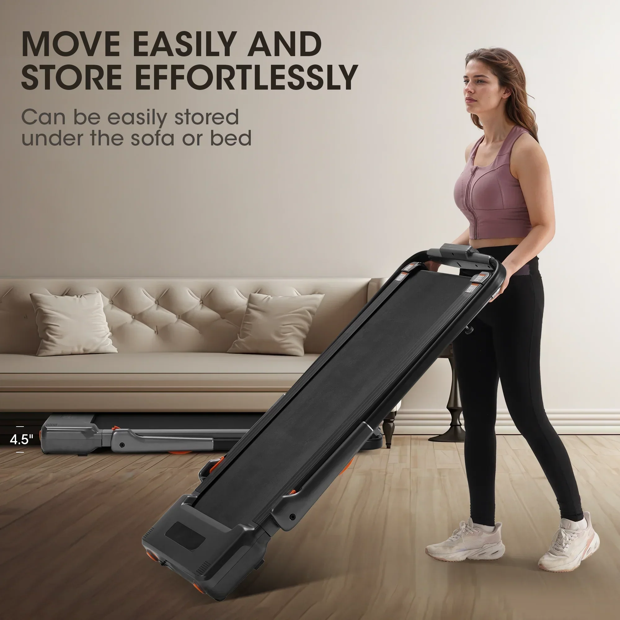MaxKare 2-in-1 Folding Under Desk Treadmill, 2.5HP, 7.5MPH, 265 lbs Capacity - Image 8 MaxKare 2-in-1 Folding Under Desk Treadmill, 2.5HP, 7.5MPH, 265 lbs Capacity - Image 8