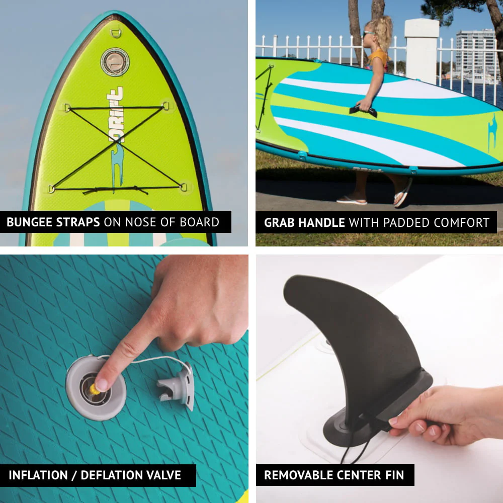 Drift Kid's super stable Inflatable Stand Up Paddle Board, 8'x33" SUP with Adjustable Aluminum Paddle & Backpack Travel Bag - Image 3