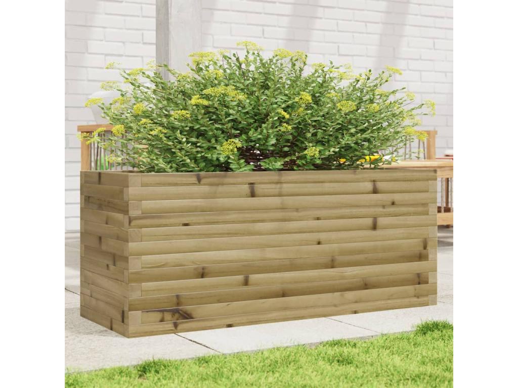 Jardinera de madera de pino impregnada 110x40x46 cm