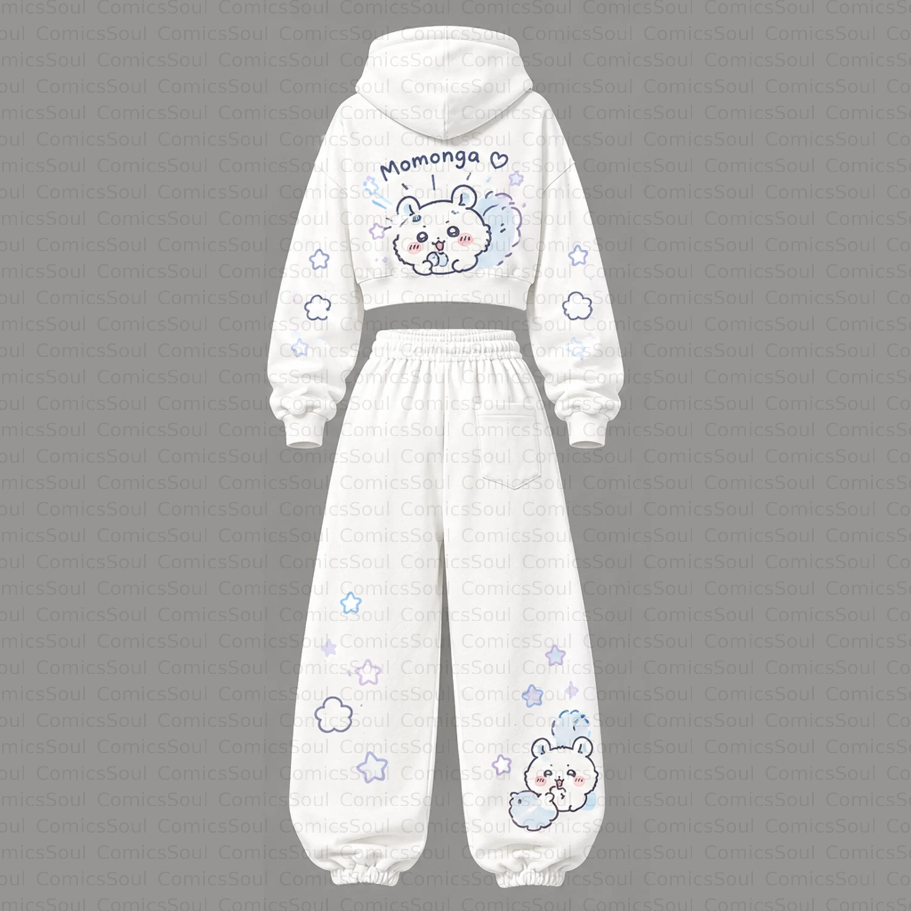 CHIIKAWA Cropped Long Sleeve Hoodie & High Waist Jogger Pants Two Piece TeeThreads Sustain the Scene with Custom Apparel