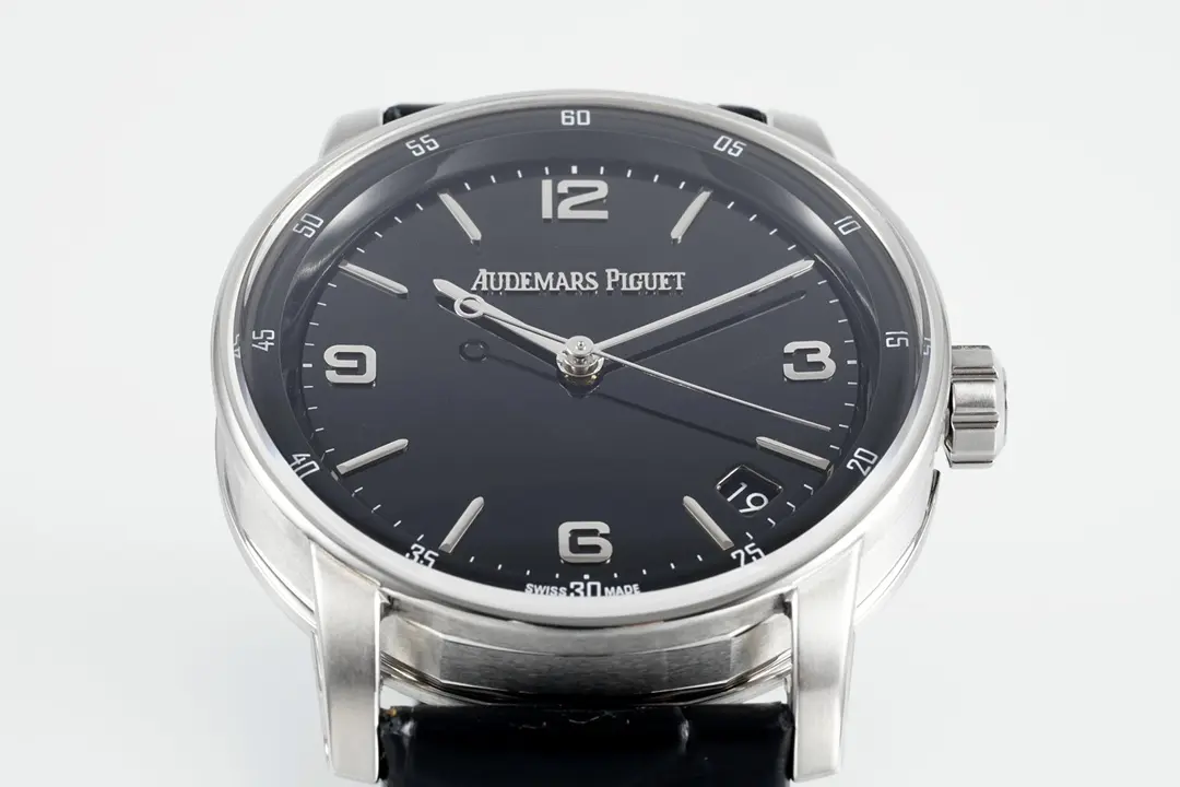 watch Audemars Piguet CODE 11.59 Blue Dial Three-Hand Automatic Watch   41mm Stainless Steel Case with Black Leather Strap