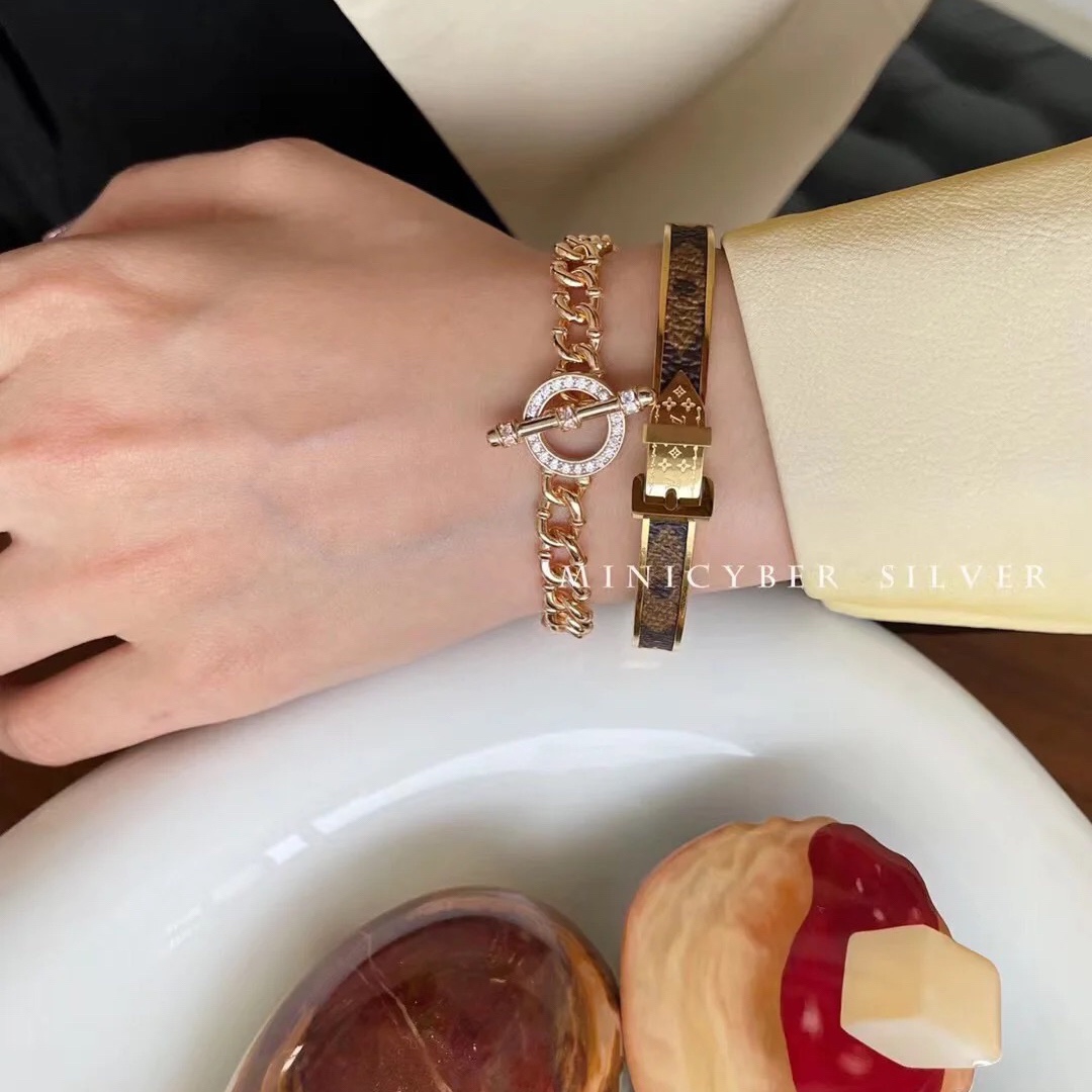 Louis Vuitton Vintage Leather Bangle Bracelet - Original Replica Club