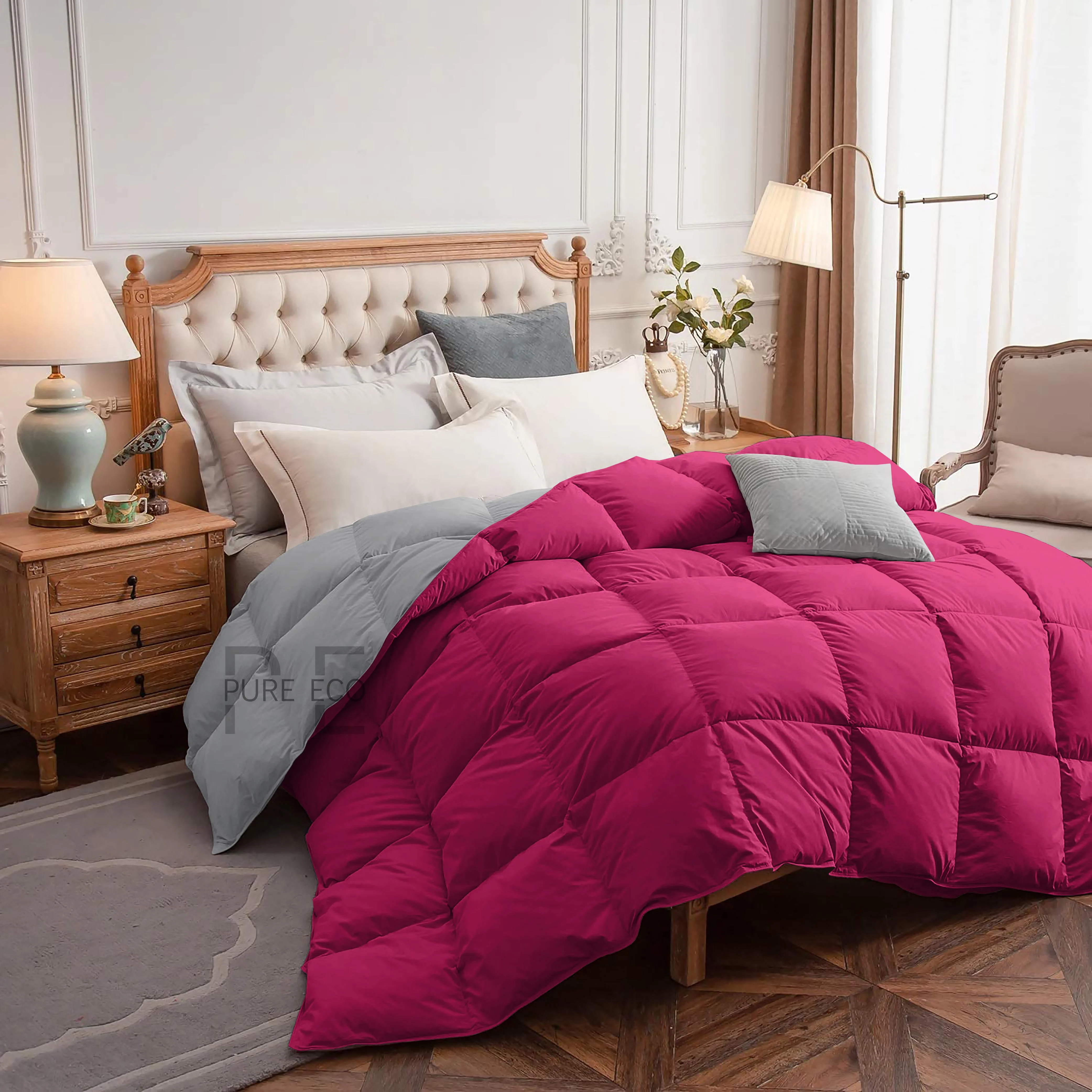 Ayanshi Hotel Bedding Comforter Twin Size, Duvet Insert, Quilted Comforter with Corner Tabs, All Season Lightweight Quilt, Down Alternative Hotel Comforter Twin Size 68X90 Baby Pink - Image 52