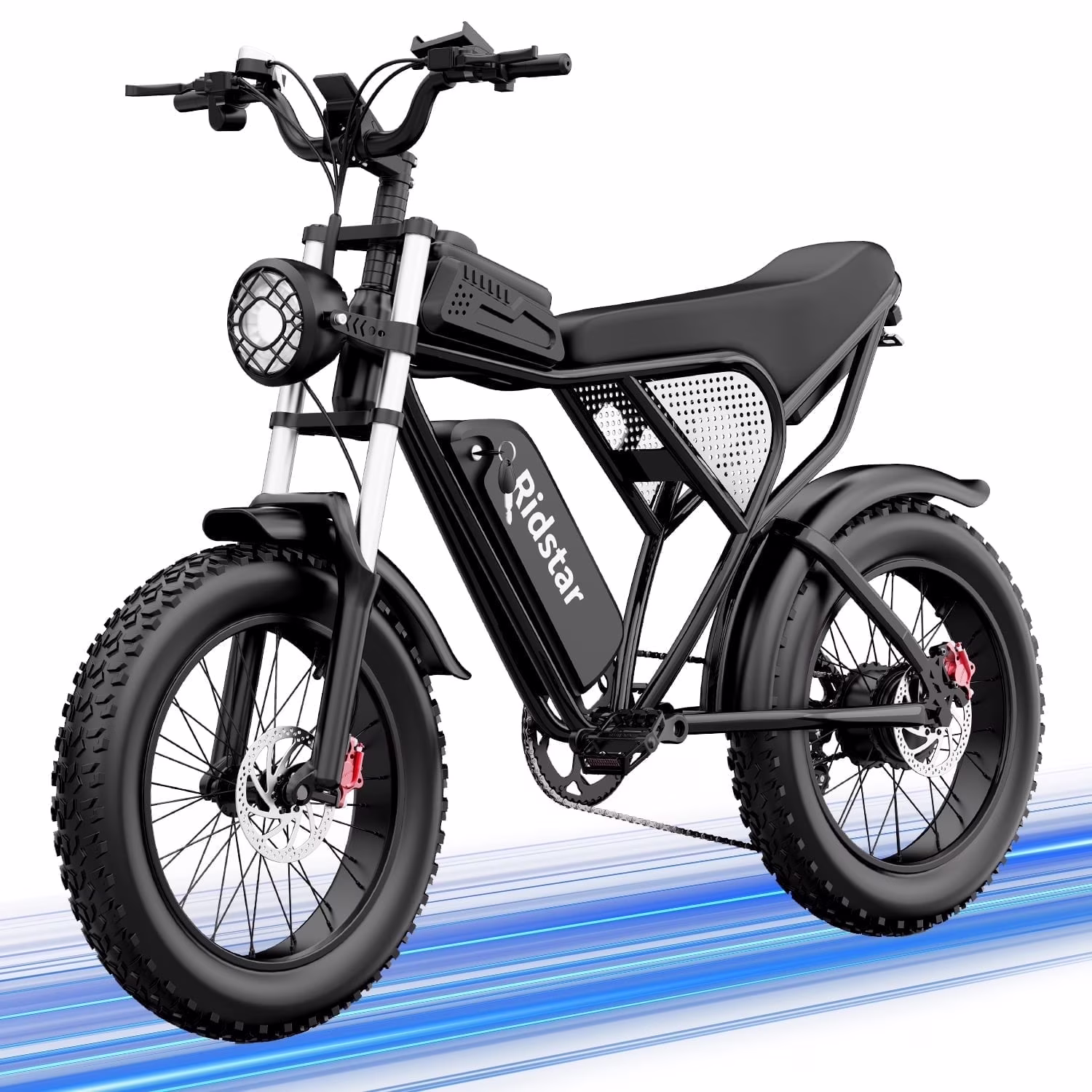 1500W MTB Electric Bicycle 48V 20Ah Removable Battery E-Bike，Electric Bike for Adults 20" Fat Tire Electric Motorcycle, Shimano 7 speed Full Suspension Mountain Bike UL2849