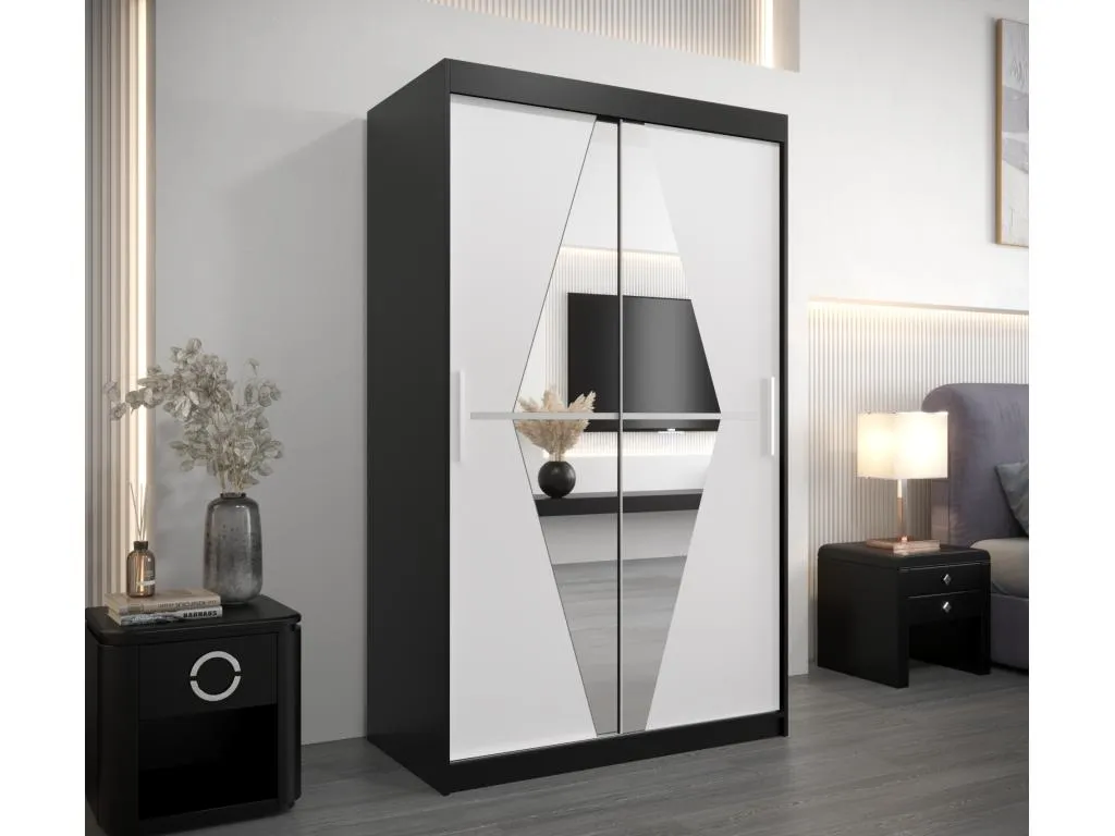 Armario Francomuebleses de puertas correderas 200/180/62 2 puertas (negro/blanco)