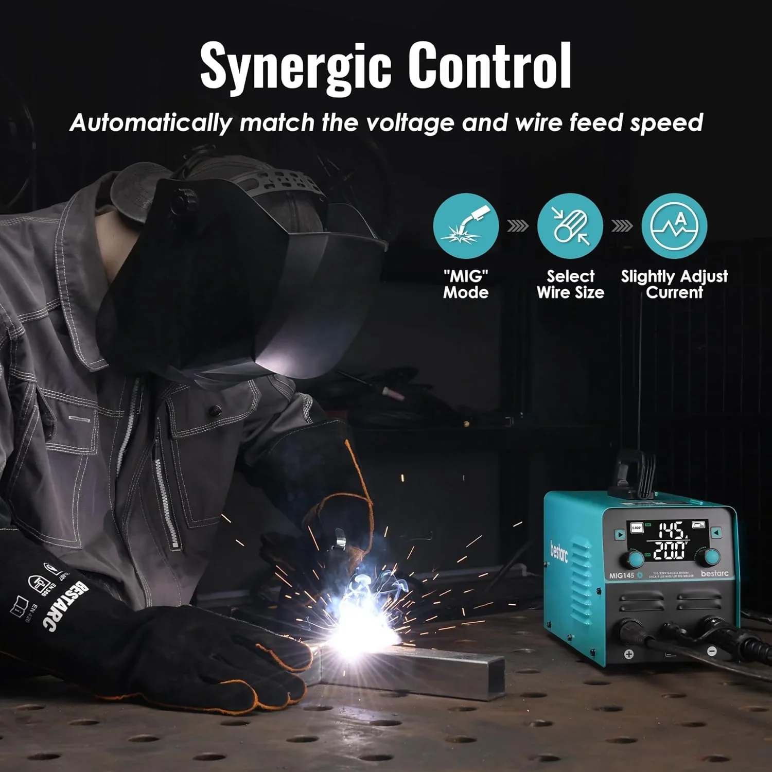 bestarc 145A 3-in-1 MIG Welder, 110V/220V - MIG145-9GEN-110/220V, MIG145-1122 - Image 6 bestarc 145A 3-in-1 MIG Welder, 110V/220V - MIG145-9GEN-110/220V, MIG145-1122 - Image 6