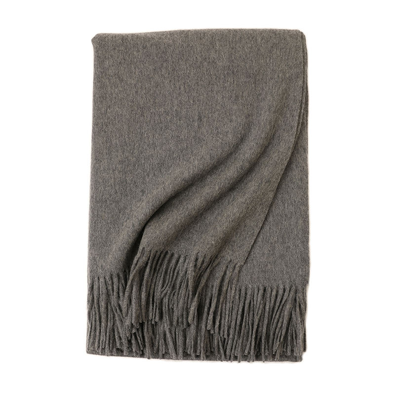 Solid Color Pure Wool Blanket Luxury Soft Thermal Woven Oversize Throw For Bed And Sofa Soft Breathable For Home Decor