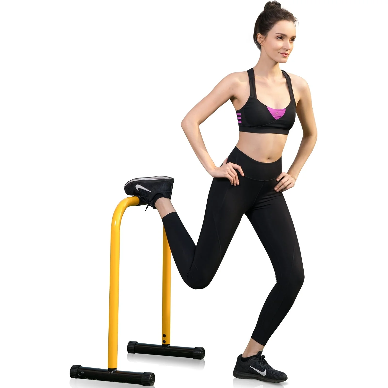 Relife Sports Dip Stand Station with Adjustable Height 300lb Dip Bar for Home Gym, Yellow - Image 10