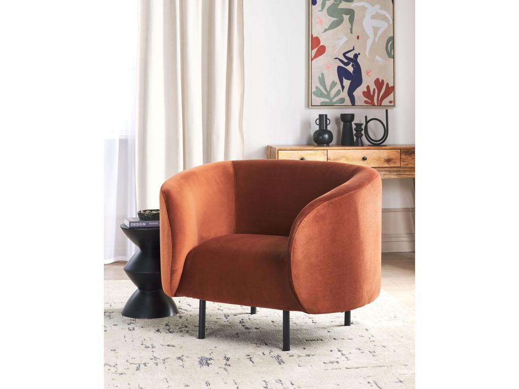 Sillón LOEN Terciopelo Naranja