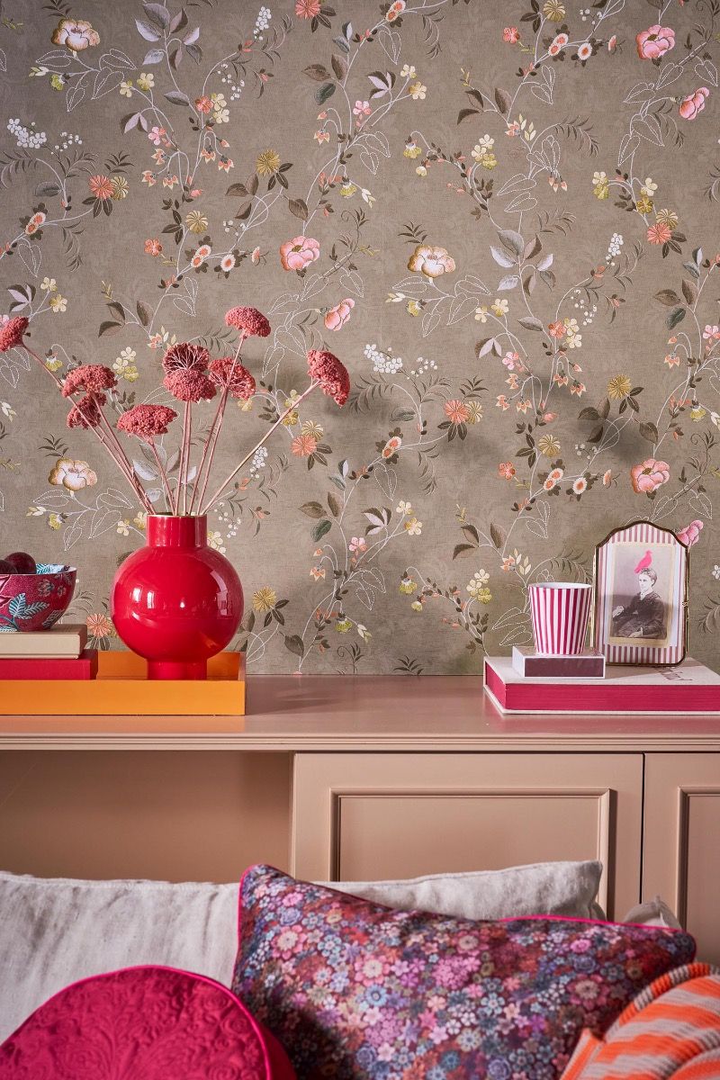 Pip Studio Tokyo Blossom Non-Woven Wallpaper Khaki